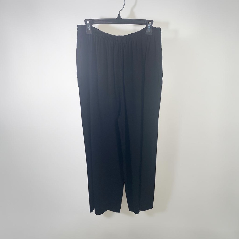 Nomad Black Wide Leg Elastic Waist Cotton Rayon Pants XL Made in Morocco